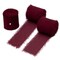 3 Rolls 2"x7Yd Fringe Chiffon Ribbon for Flower Bouquet, Handmade Burgundy Ribbon for Gift Wrapping, Frayed Edge Ribbon for Crafts, Decorating, Bouquet Wrap, Wedding Invitation